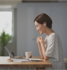 Woman using a computer